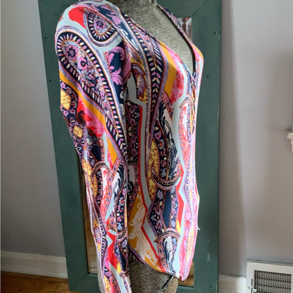 Free People Bodysuit Long Sleeve Top Boho Hippie Top Sz M - Picture 4 of 12
